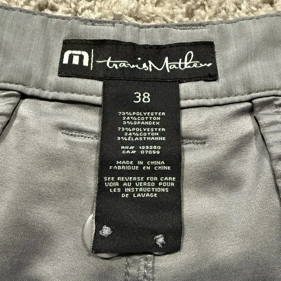 Travis Mathew Men's Golf Shorts SZ 38 Gray Slash Pockets Stretch - Picture 4 of 11
